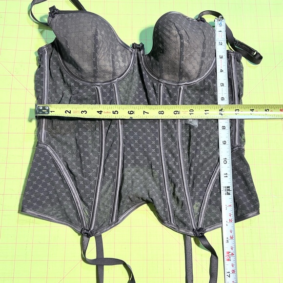 Chantal Thomass corset lingerie teddy shapewear garter belt clip chocolate brown - Picture 15 of 17